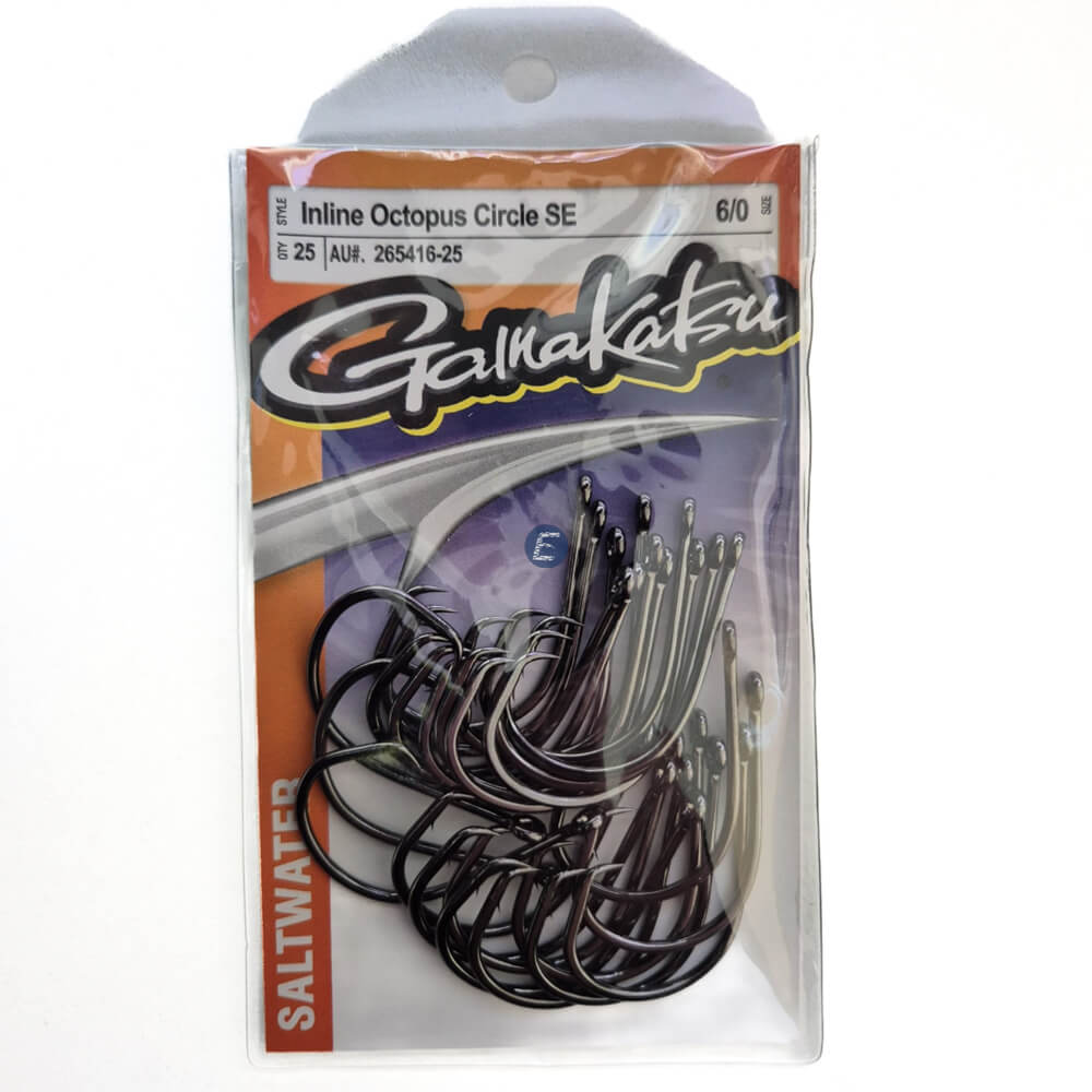 Circle Fishing Hooks Gamakatsu Offset Octopus Circle Hook - Size 2/0, NS Black, Pack Of 25 Circle Fishing Hooks Gamakatsu Offset Octopus Circle Hook - Size 2/0, NS Black, Pack Of 25