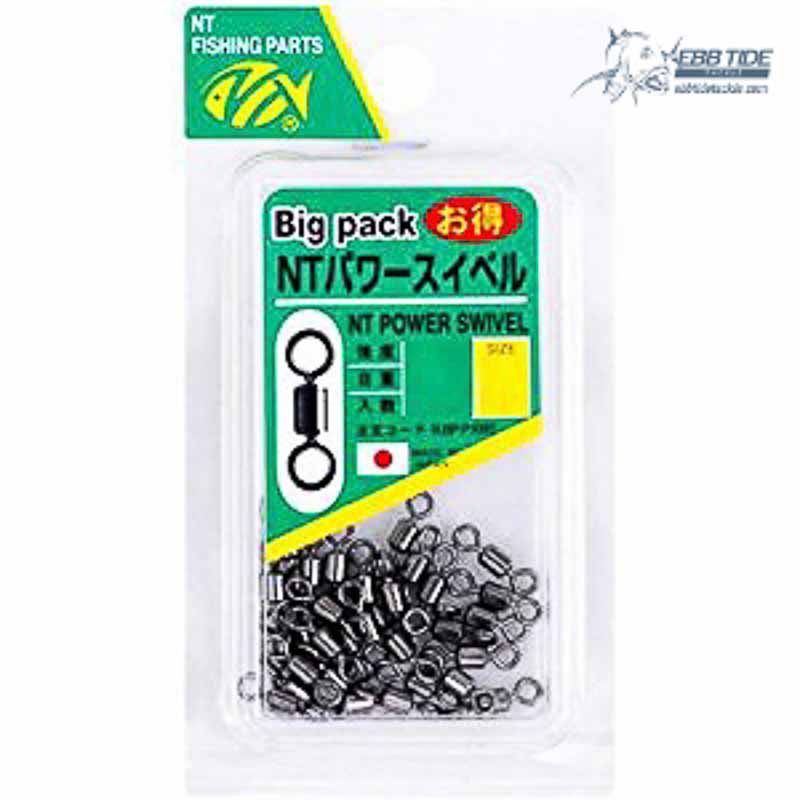 Émerillon Power Swivel NT Taille 4 - Paquet De 10, Résistance 89 Kg, Noir, Pour Pêche Robuste